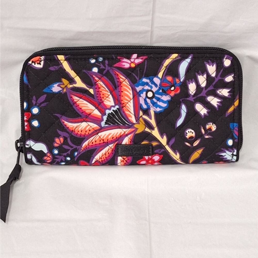 Vera Bradley Continental Foxwood Pattern RFID Zip-Around Wallet